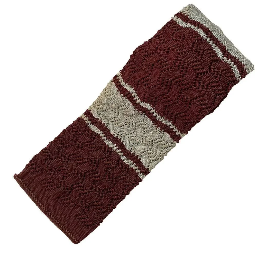 Vintage 1940s Cheney Cravats Men's Tie Striped Gray Maroon Knit Square Skinny